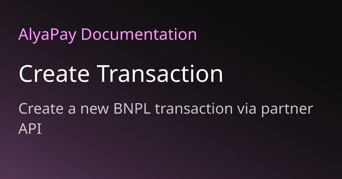 Create Transaction